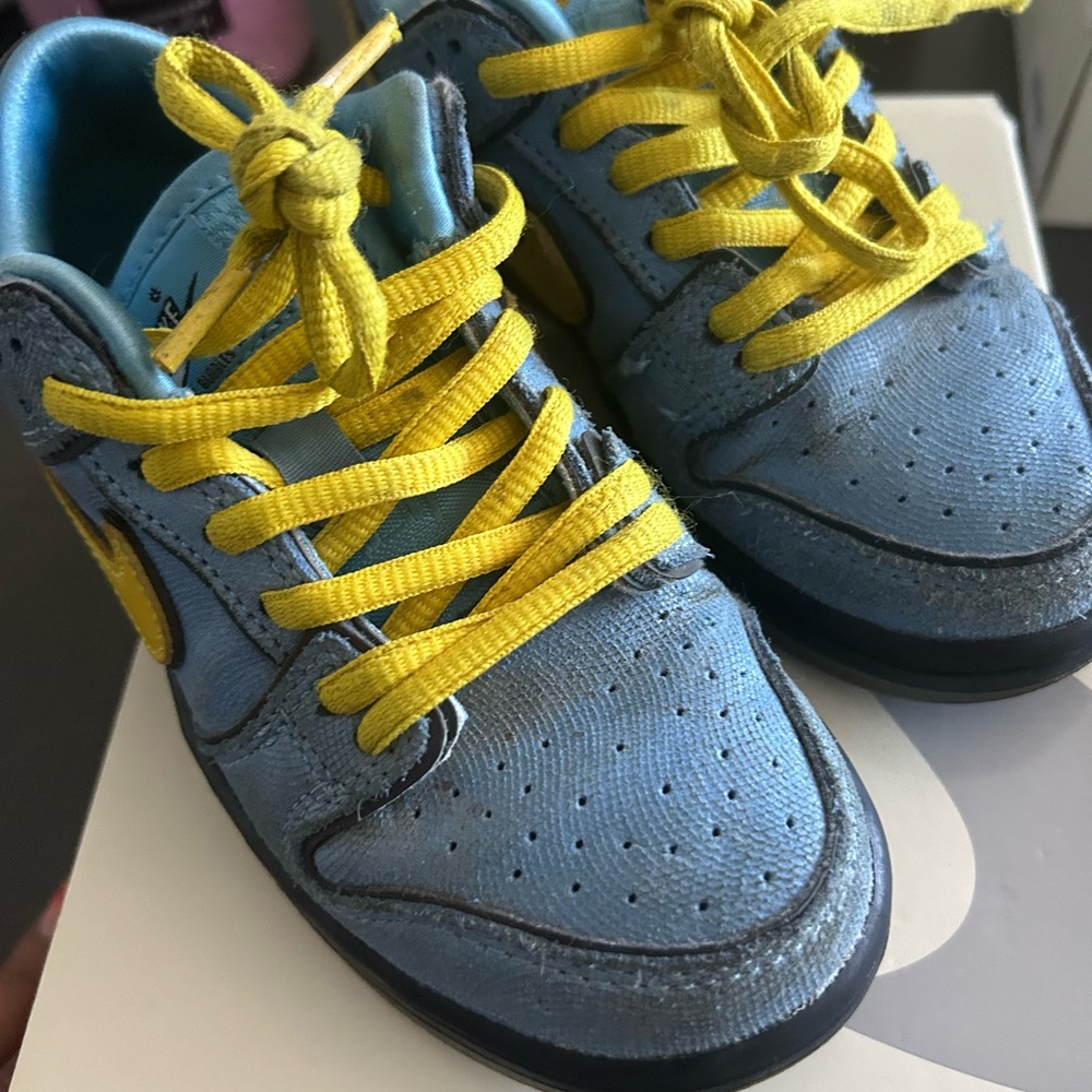 Kids Blue and Yellow Sneakers Powerpuff Dunks